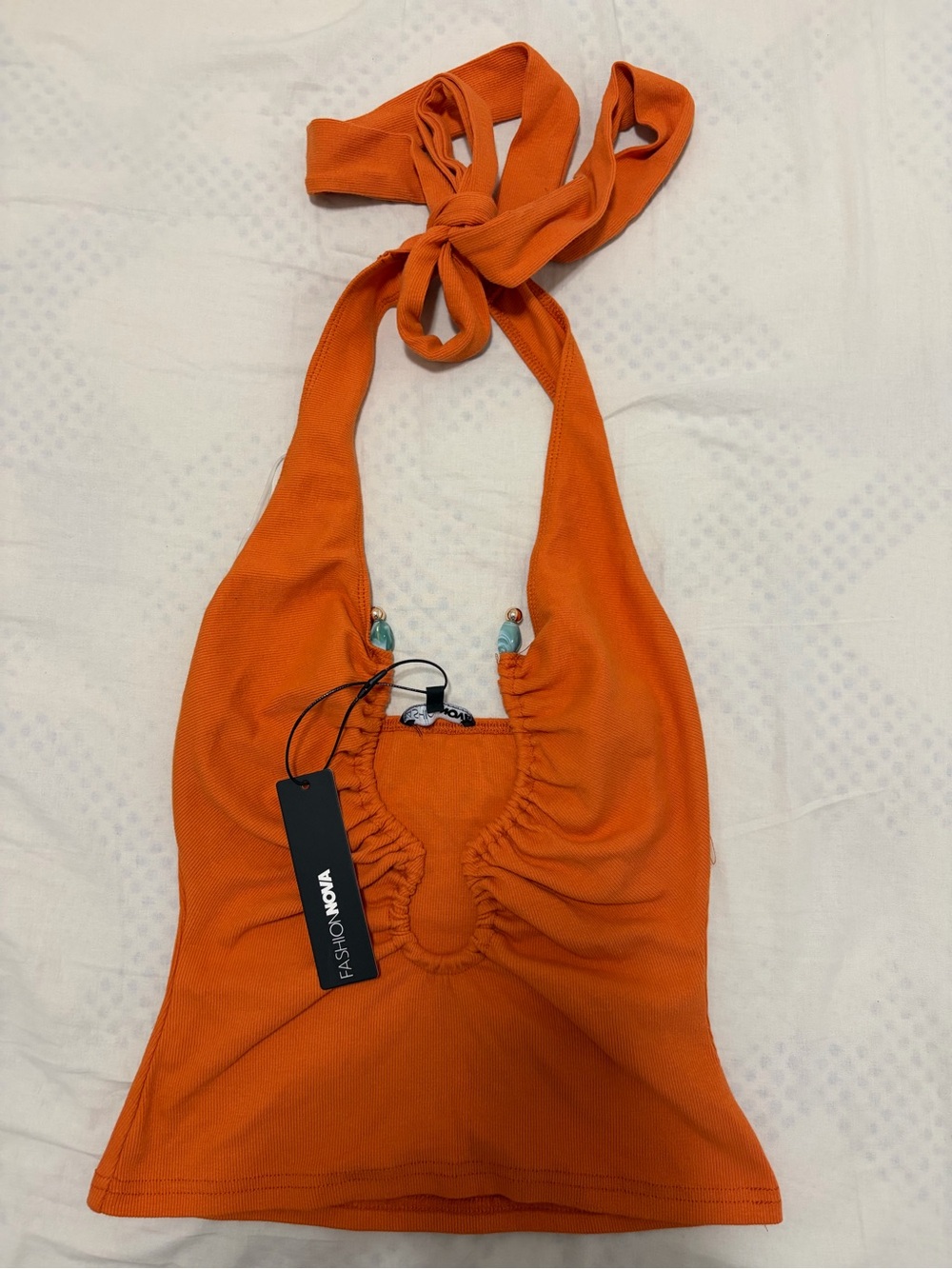Fashion Nova Orange Halter Tank Top